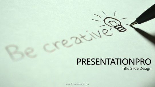 Be Creative Widescreen PowerPoint Template title slide design