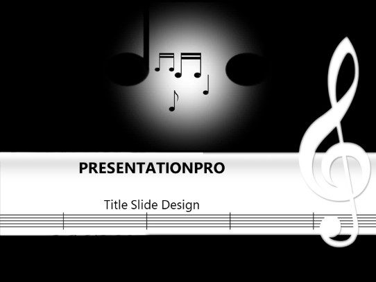 Music Notes 0190 PowerPoint Template title slide design