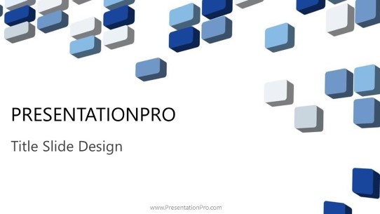 3D Grid Squares Widescreen PowerPoint Template title slide design