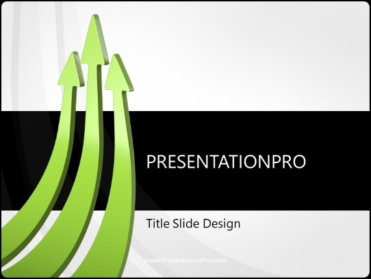 Arrow Race Green PowerPoint Template title slide design