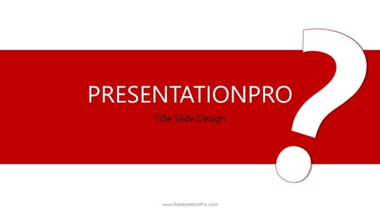 Big Question Red Widescreen PowerPoint Template title slide design