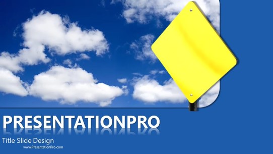 Blank Caution In Clouds Widescreen PowerPoint Template title slide design
