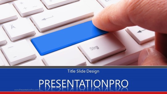 Blank Enter Key Widescreen PowerPoint Template title slide design