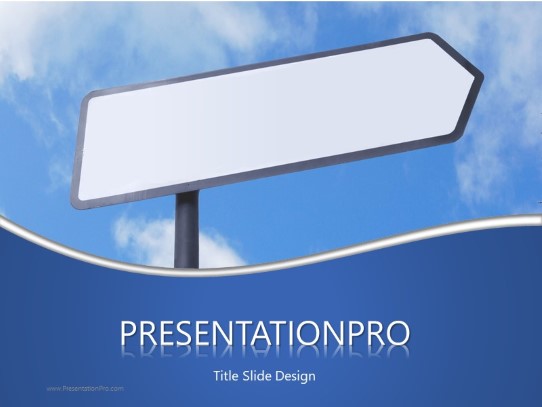 Blank Path Sign PowerPoint Template title slide design