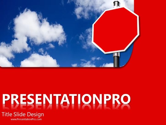 Blank Stop In Clouds PowerPoint Template title slide design