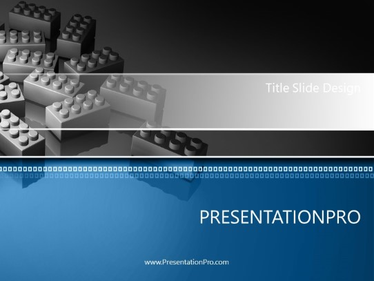 Blocks To Build Blue PowerPoint Template title slide design