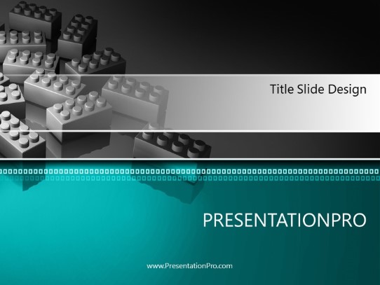 Blocks To Build Teal PowerPoint Template title slide design