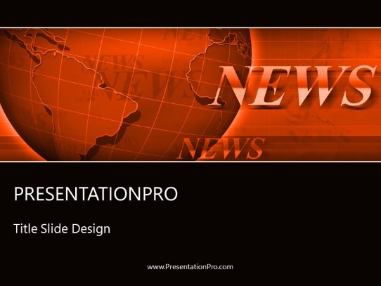 Breaking News Orange PowerPoint Template title slide design