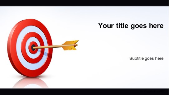 Bullseye Target Arrow Widescreen PowerPoint Template title slide design