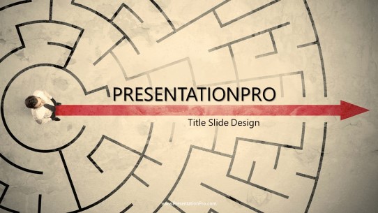 Business Maze Widescreen PowerPoint Template title slide design