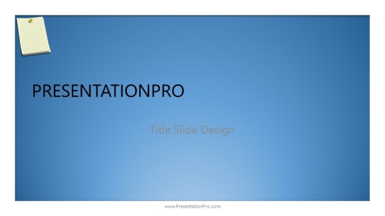 Business Plan Pin Up Widescreen PowerPoint Template title slide design