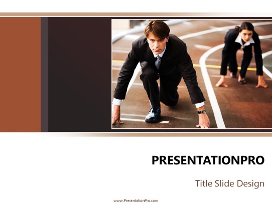 Business Track PowerPoint Template title slide design