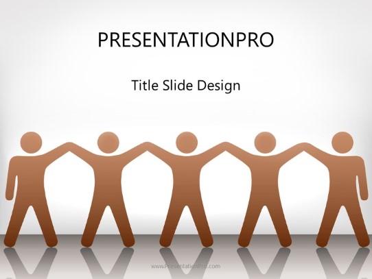 Celebrating Teamwork Brown PowerPoint Template title slide design