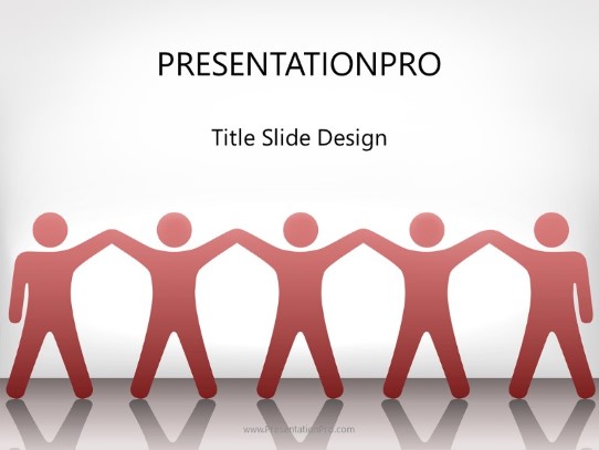 Celebrating Teamwork Red PowerPoint Template title slide design