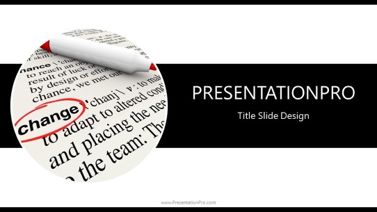 Changes Widescreen PowerPoint Template title slide design