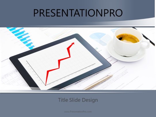 Charts And Coffee PowerPoint Template title slide design