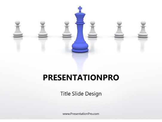 Chess Leadership Blue PowerPoint Template title slide design