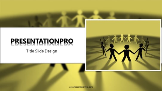 Cutout Circle Yellow Widescreen PowerPoint Template title slide design