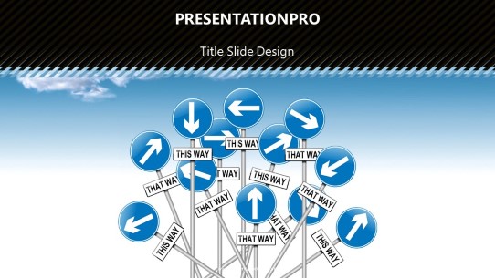 Directional Chaos Widescreen PowerPoint Template title slide design