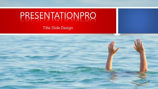 Drowning Help Widescreen PowerPoint Template title slide design