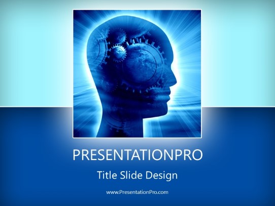 Gear Head PowerPoint Template title slide design