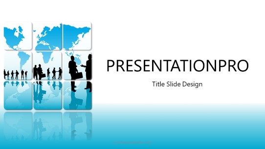 Global Buiness Grid Widescreen PowerPoint Template title slide design