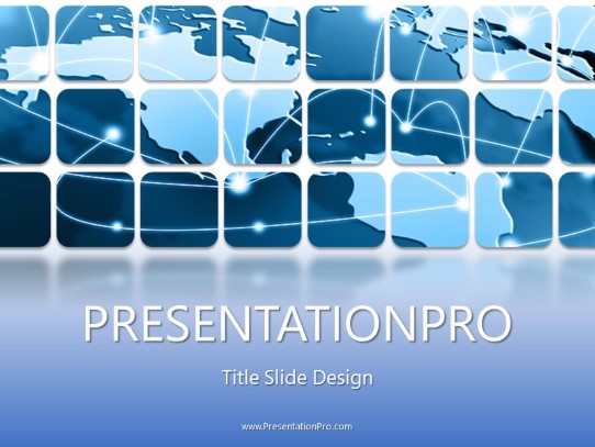 Global Data Grid PowerPoint Template title slide design