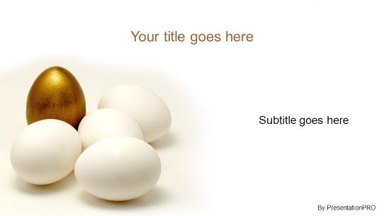 Golden Egg Widescreen PowerPoint Template title slide design