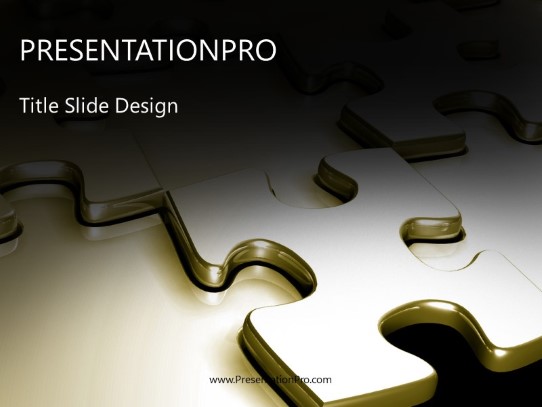 Golden Solution PowerPoint Template title slide design