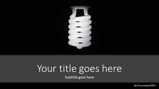 Halogen Bulb Widescreen PowerPoint Template title slide design