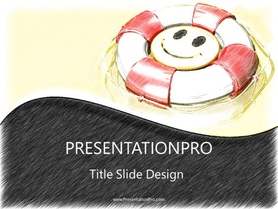 Happy To Help Color Pen PowerPoint Template title slide design