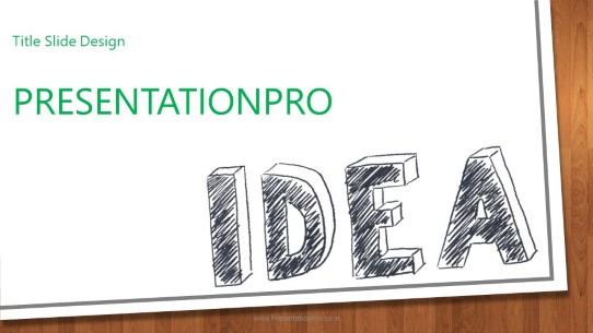 Idea Drawing Widescreen PowerPoint Template title slide design