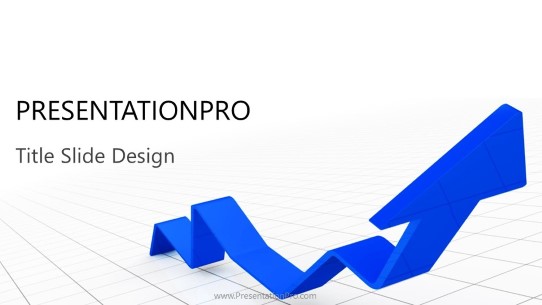 Large Chart Arrow Widescreen PowerPoint Template title slide design