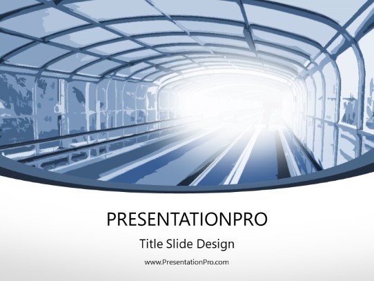 Light In Tunnel PowerPoint Template title slide design