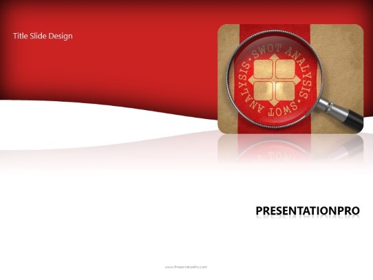 Magnifying SWOT PowerPoint Template title slide design