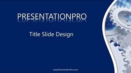 Multi Gears Blue Widescreen PowerPoint Template title slide design