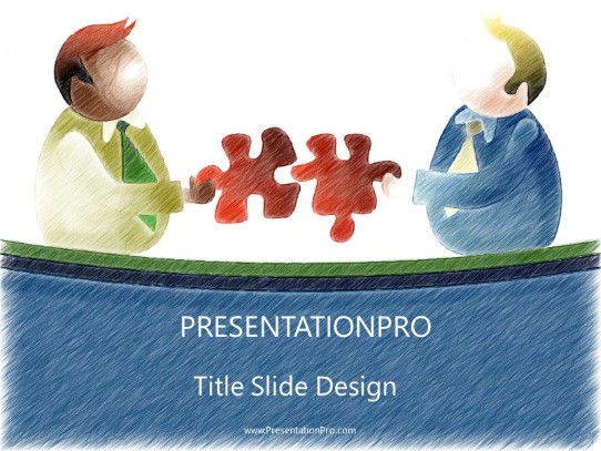 Negotiation Solution Color Pen PowerPoint Template title slide design