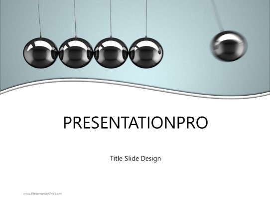 Newtons Cradle 2 PowerPoint Template title slide design