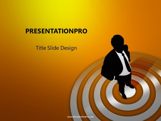 On Bullseye Orange PowerPoint Template title slide design