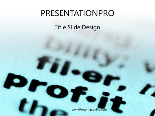 Profit PowerPoint Template title slide design