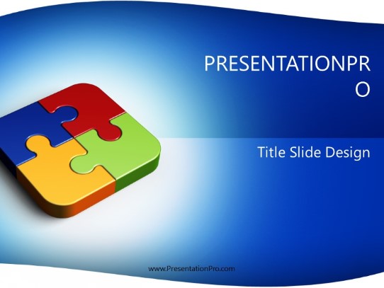 Puzzle Square PowerPoint Template title slide design