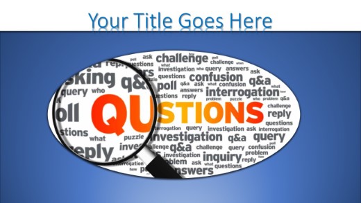 Questions Inspections Widescreen PowerPoint Template title slide design