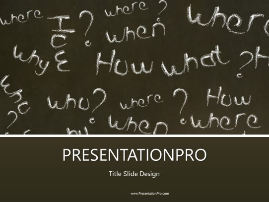 Questions On Board PowerPoint Template title slide design