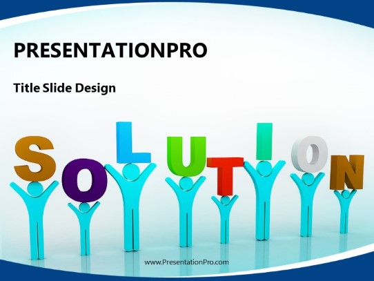 Standing Solution Blue PowerPoint Template title slide design