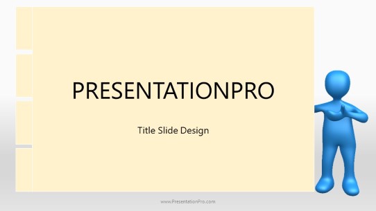 Stickman With Folder Blue B Widescreen PowerPoint Template title slide design