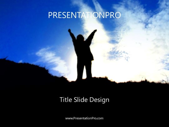 Success Clouds PowerPoint Template title slide design