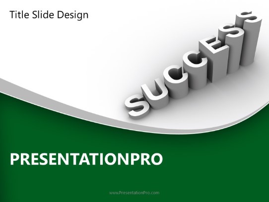 Success Growth Green PowerPoint Template title slide design