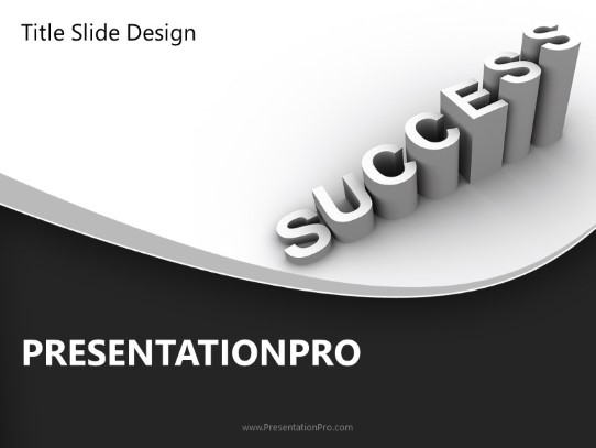 Success Growth Silver PowerPoint Template title slide design