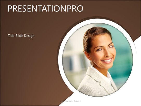 Successful Female Brown PowerPoint Template title slide design