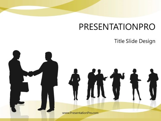 Teamwork Success Gold PowerPoint Template title slide design